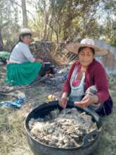 Washing Wool for Weaving