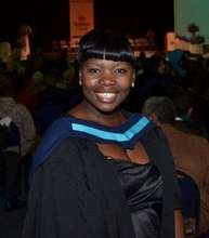 Zinthathu at her college graduation ceremony