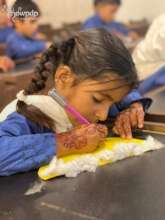 Amna on her first day back to school