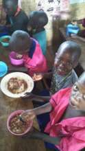 Children having school lunch.