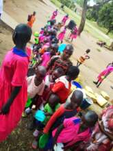 Children Lineup for lunch