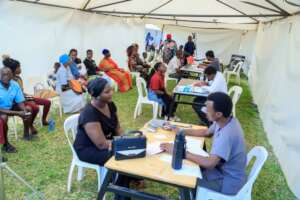 Consultations Inside the tent.