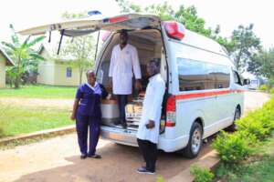 Happy Staff with the New Ambulance!