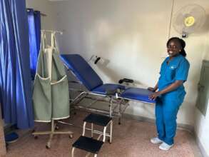 Clinic manager Esther in the maternity unit.