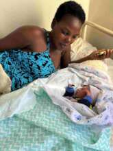 Mother with her newborn baby.