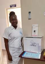 Nurse with donations from colleages OLVG Hosptial.