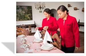 residents applying their knowledge of table etique