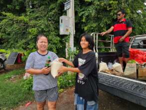One of our students using her time to volunteer.