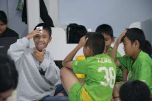 Friends playing games