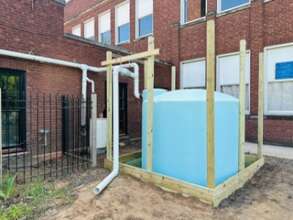 Our giant rain catchment tank at Huss!