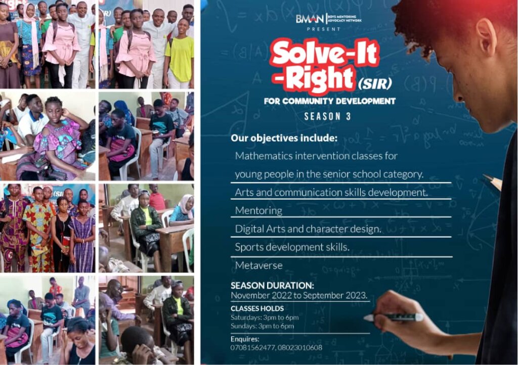 SOLVE IT RIGHT: MENTORING BOYS WITH MATHEMATICS