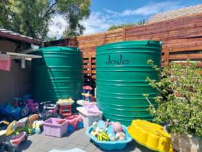 The new water system with the tanks