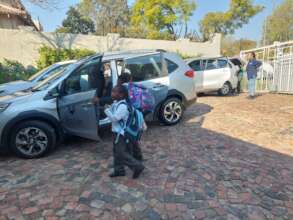 Arriving home from school