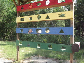Colorful shapes on the Jacob Beachy Sensory Trail