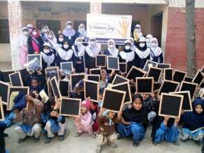 Volunteer students at Govt Primary School