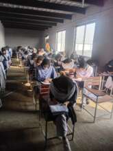 Students during the internal exam 1