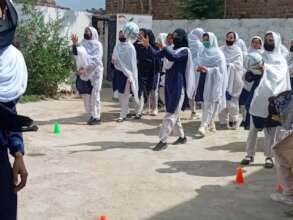 students during a sports activity