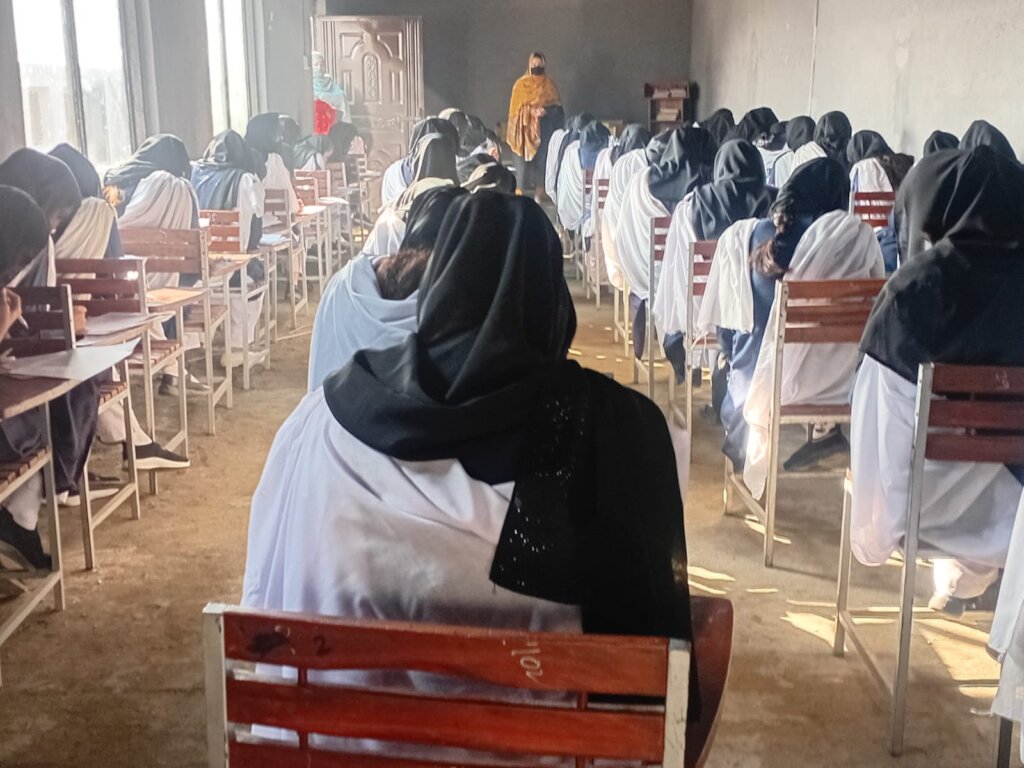 students taking examination
