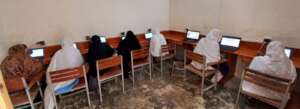 students taking online talent test