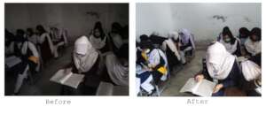 comparison of a usual classroom in both situations