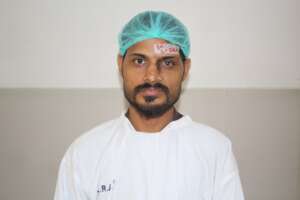 Asif before his corneal transplant