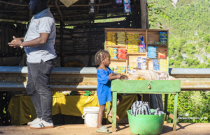 Visiting small business of a reunited family