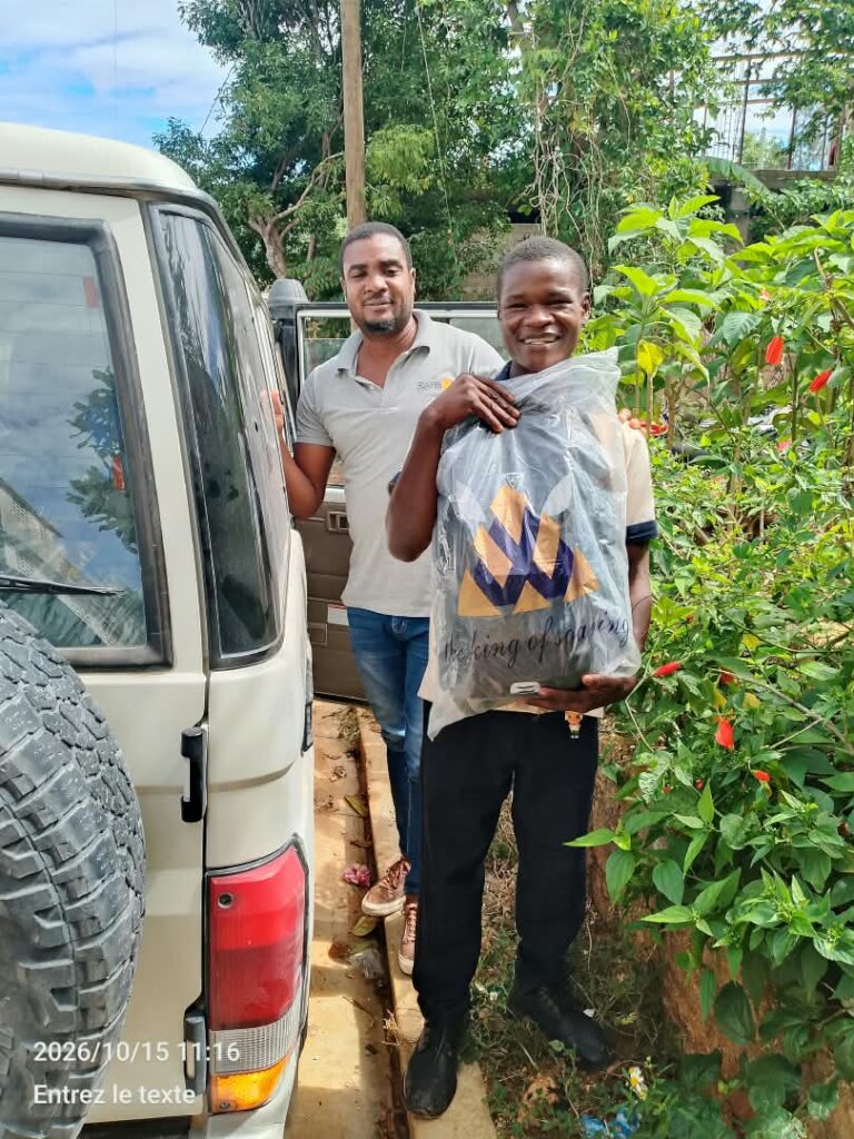 Reunited child excited and proud to attend school