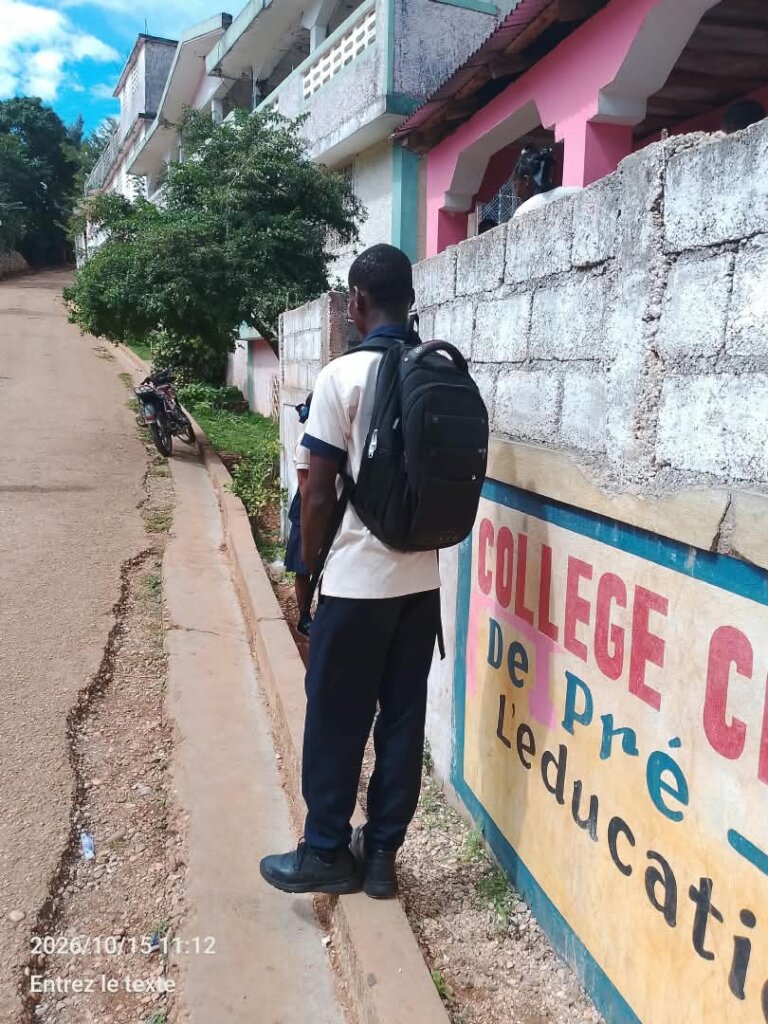 Student on his way to school