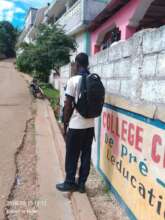 Student on his way to school