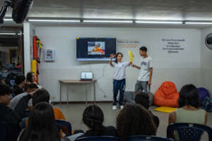 Presenting project to peer group