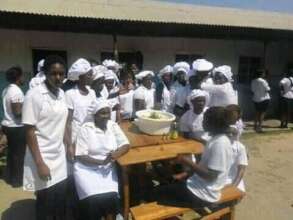Girls being trained in catering