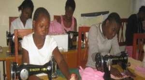 Rescued girls from marriage undergoing tailoring
