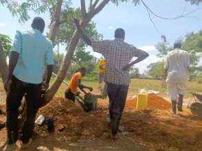 Clay brick making for the planned school