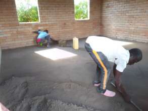 Laying the school floor