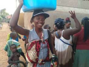 soap giveaway in the slums of Kampala