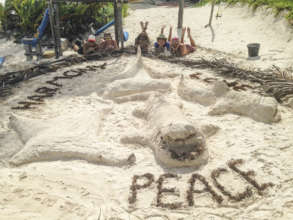 One of the sand sculptures that we created