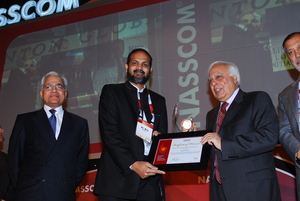 Receiving the Nasscom Award