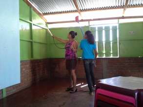 Cleaning the classrooms