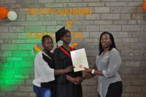 Happy at the graduation after vocational training