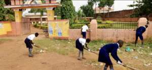 Students participating in the "Keep Kamuli Clean"