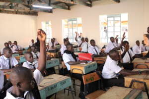 Students actively participating in class