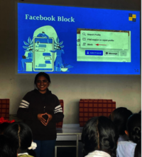 fellow delivering Internet safety session.
