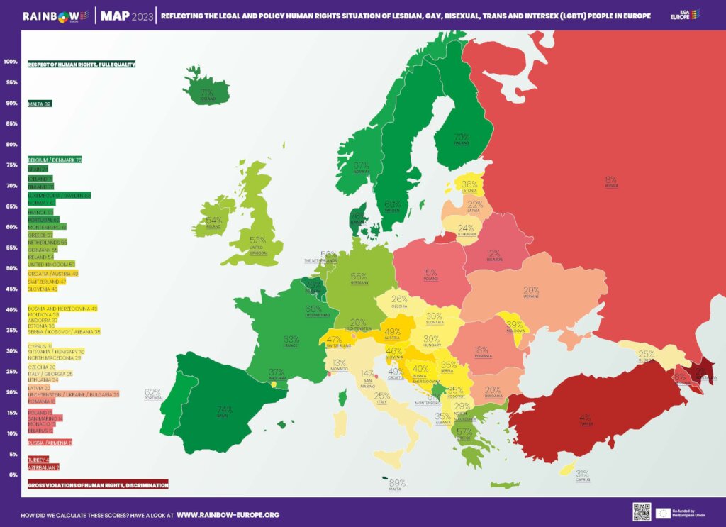 Rainbow Europe Map 2023