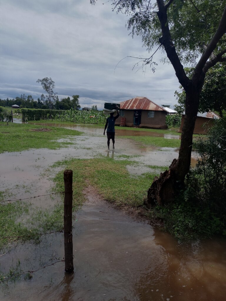 A house marooned in water