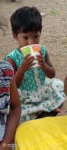 A child enjoying nutrition mix