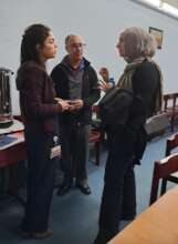 Nisreen (R) with a doctor (M) EJHN staffer (L)