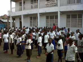 Children after playing time at Bujovu center