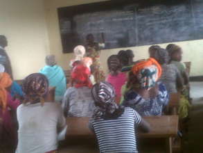 Women meeting for literacy class CV/Kibati, DRC
