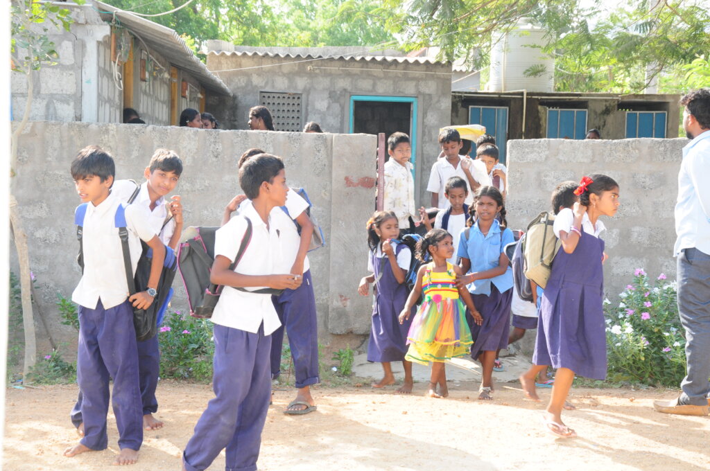 School supplies for slum children in India 2023