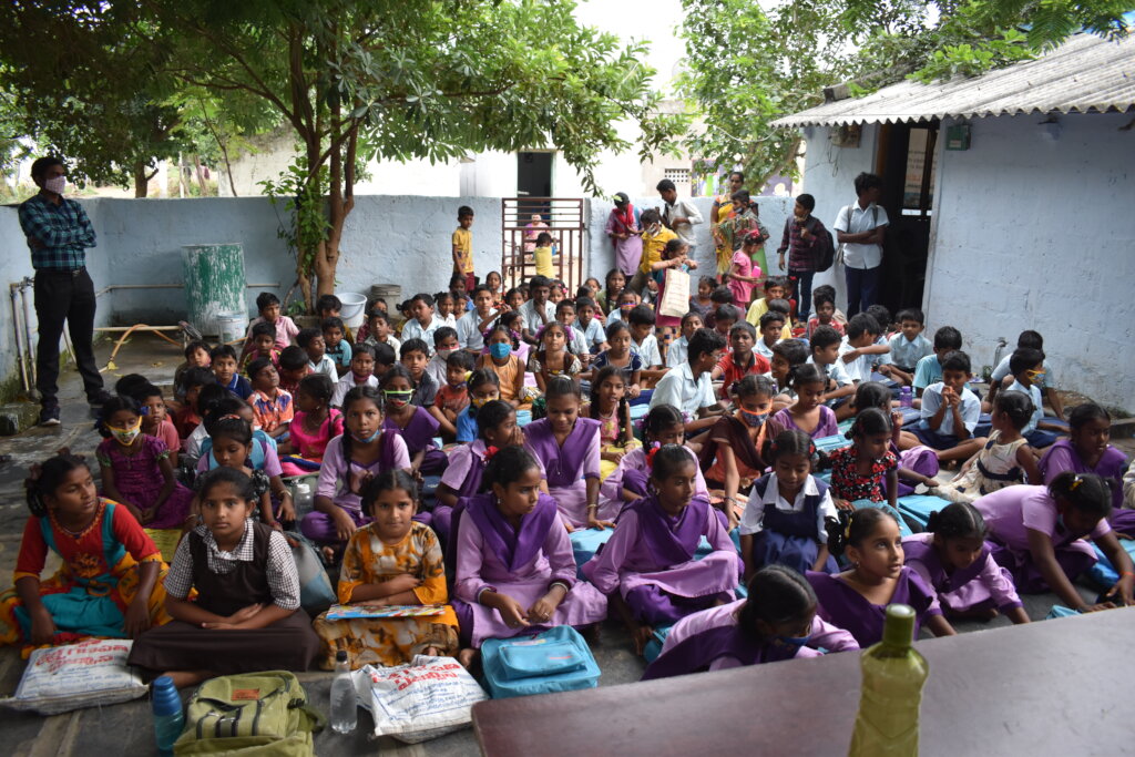 School supplies for slum children in India 2023